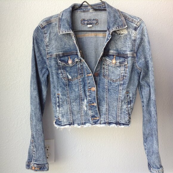 ⭐MAURICES CROPPED DENIM JACKET in Dark Wash, size S⭐ - Picture 1 of 8